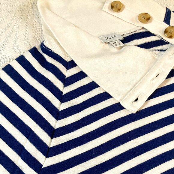 🔥HOST PICK🔥 J.CREW NAVY and WHITE STRIPED LONG SLEEVED TOP with BUTTON CLOSURE - Picture 3 of 11